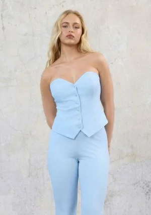 Savi - Light blue zipped corset