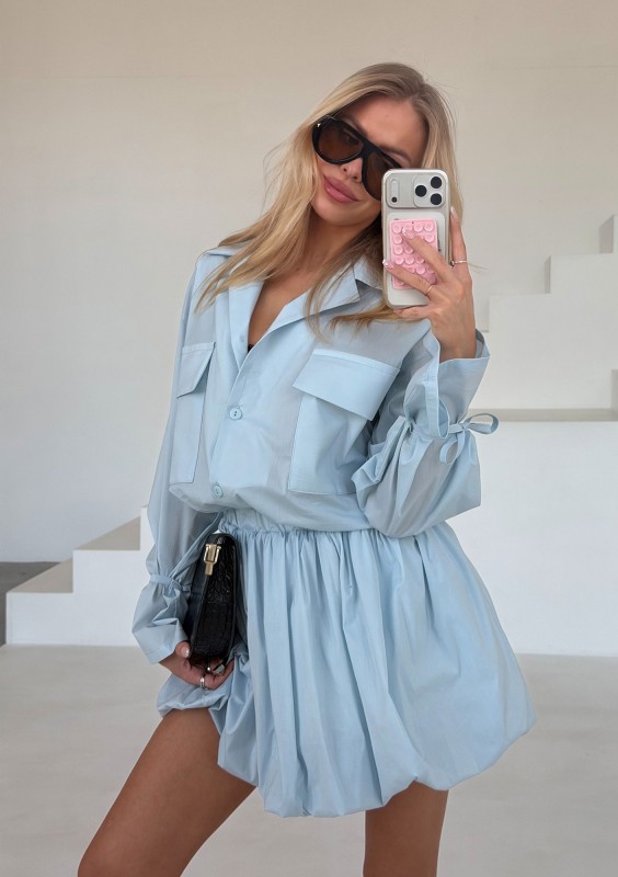 Floe - Light blue oversize cotton shirt