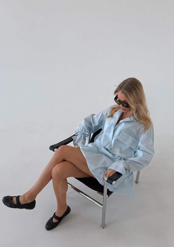 Floe - Light blue oversize cotton shirt