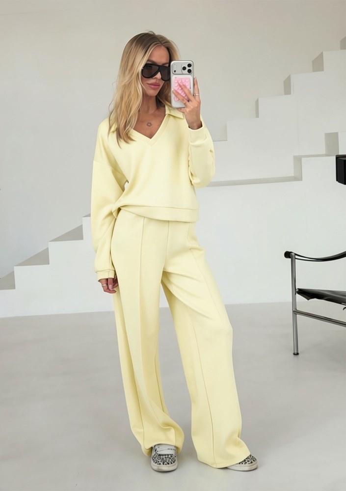 - Yellow rayon sweatpants