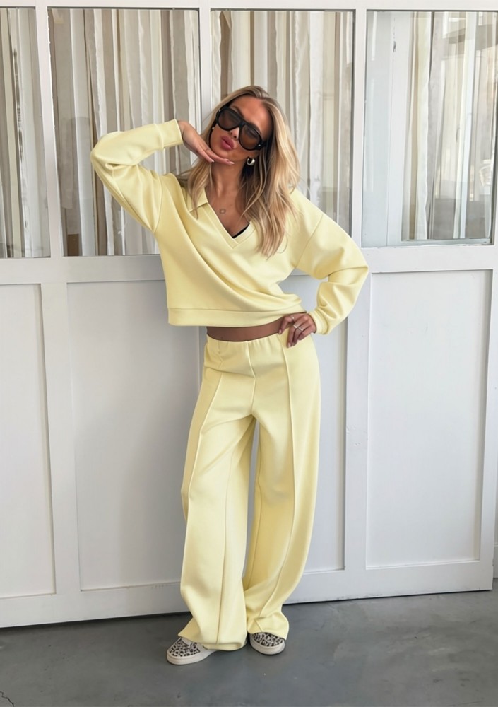 - Yellow rayon sweatpants