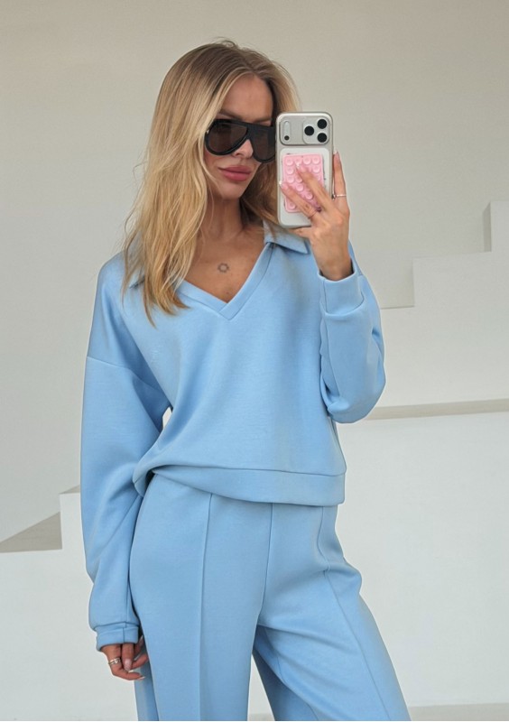 Taro - Bluza z dzianiny soft Light Blue