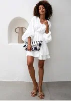 Milla - Letnia sukienka z muślinu Biała