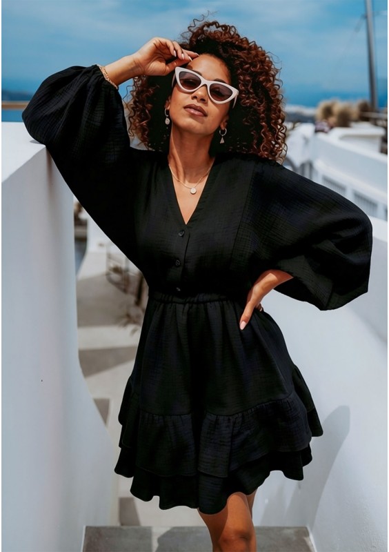 Leyna - Modna sukienka mini na wesele o kroju bombki - Mosquito