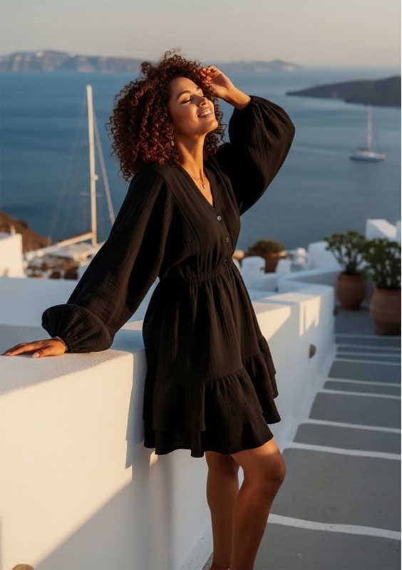 Leyna - Printed mini bomb dress