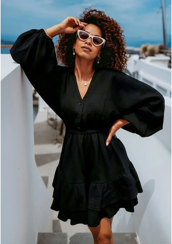 Milla - Black muslin dress