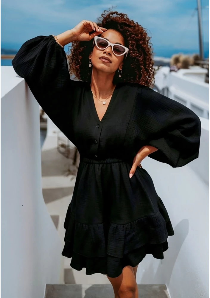 Milla - Black muslin dress