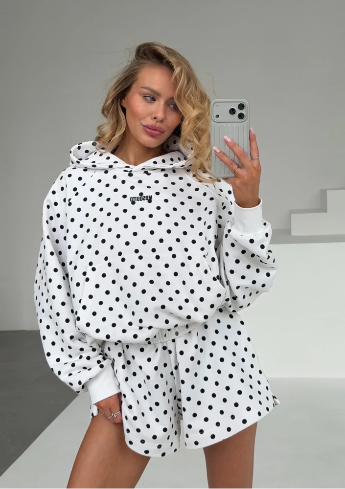 Levi - Biała bluza damska bawełniana w grochy - Mosquito