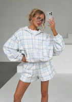 Levi - Light blue checkered shorts