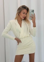 Nera - Creamy mini wrap dress