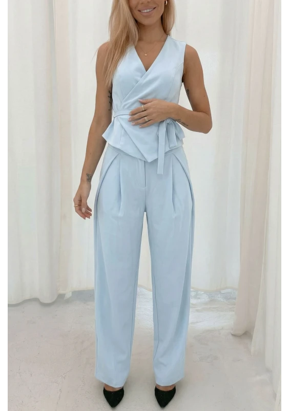 Solea - Light blue linen trousers