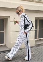 Cano X - White and black dotted sweatpants with stripes