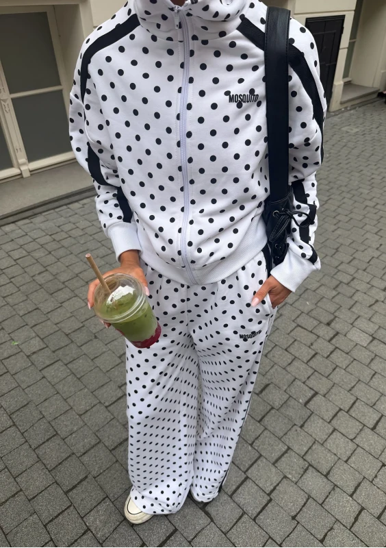 Cano X - White and black dotted sweatpants with stripes