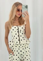 Dotti - White and black dotted top