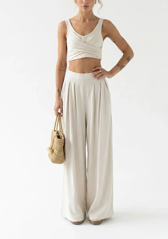 Vexa - Ecru wide pants