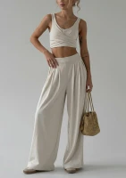 Vexa - Ecru wide pants