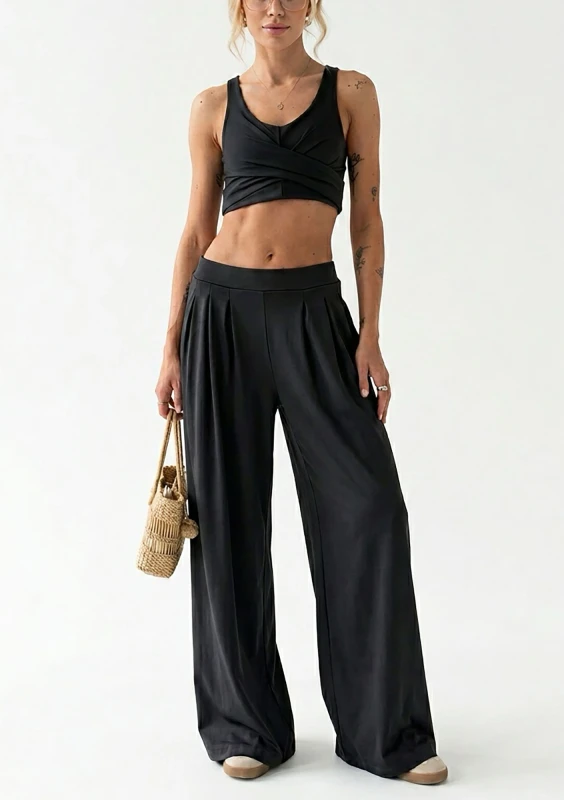 Vexa - Black short draped top