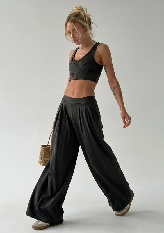 Vexa - Black short draped top