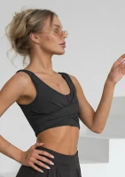 Vexa - Black short draped top