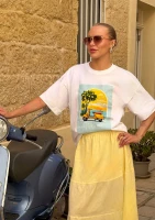 Axis - White oversized boxy T-shirt "La Dolce Vita"