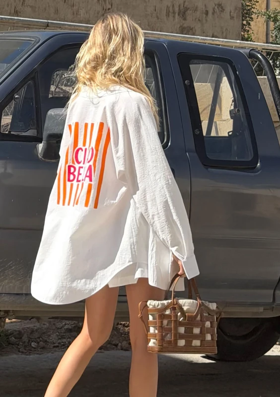 Sano - Letnia bawełniana koszula damska premium oversize - Mosquito