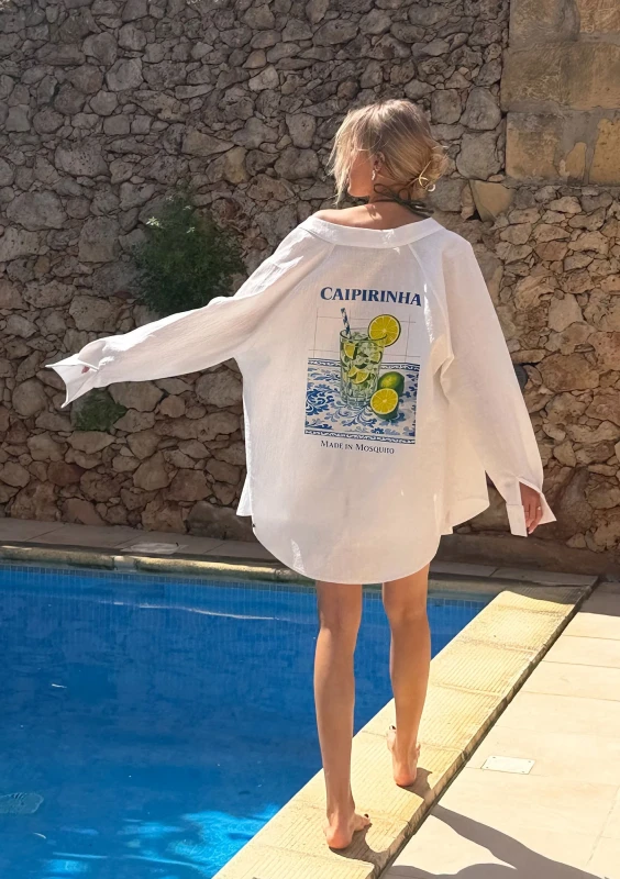 Sano - Letnia bawełniana koszula oversize ,,Caipirinha"