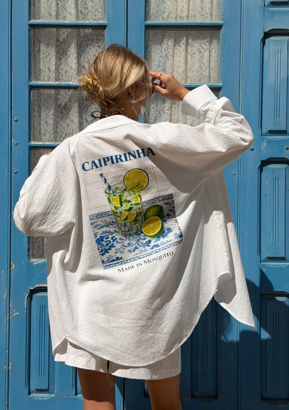 Sano - Letnia bawełniana koszula oversize ,,Caipirinha"