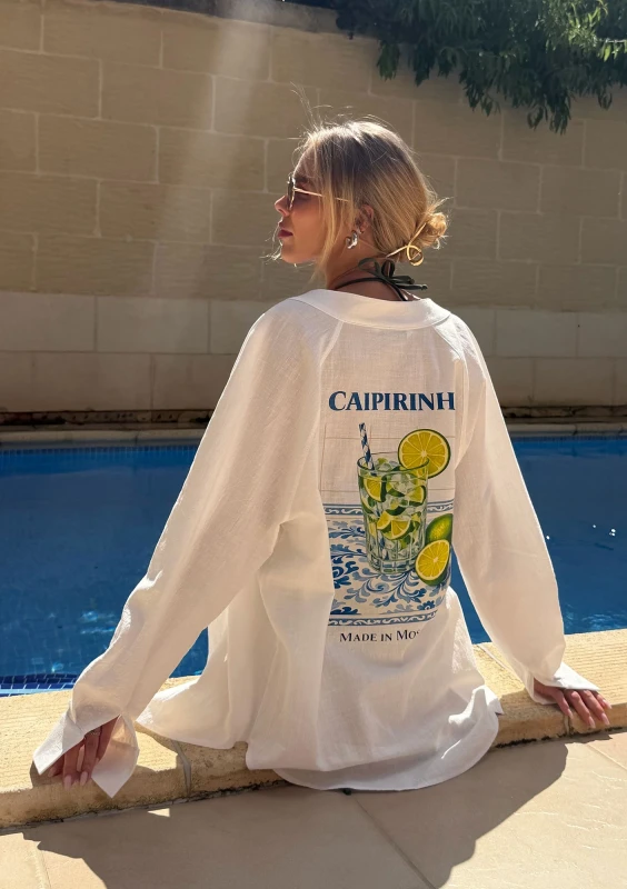 Sano - Letnia bawełniana koszula oversize ,,Caipirinha"