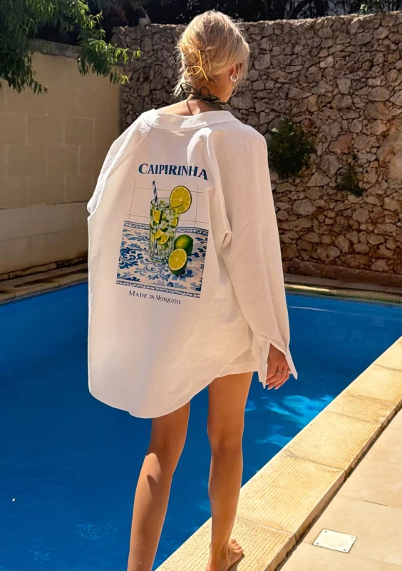 Sano - Letnia bawełniana koszula oversize ,,Caipirinha"