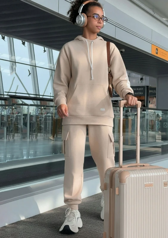 Travel - Sand beige cargo sweatpants