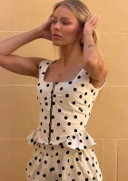 Dotti - White and black dotted top
