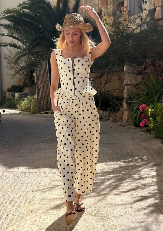 Dotti - White and black dotted top