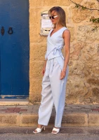 Solea - Light blue linen trousers