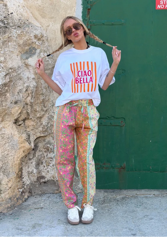 Ciao - Floral patterned boho trousers