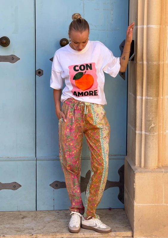 Ciao - Floral patterned boho trousers