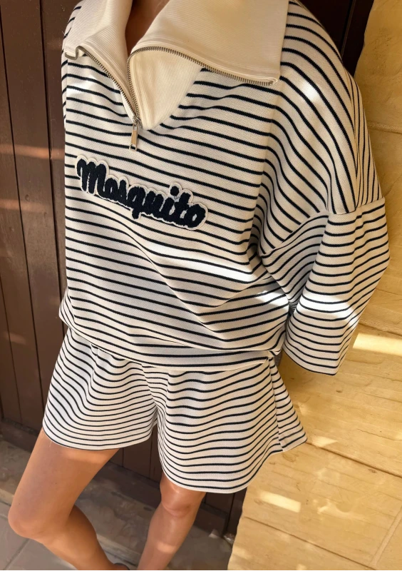 Levi - Striped cotton shorts