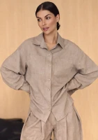 Tammy - Beige linen shirt