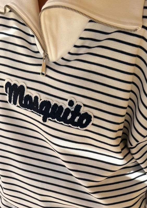 Yale Crop - Marynistyczna bluza damska z bawełny w paski - Mosquito