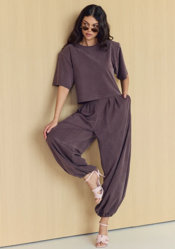 Nove - Brown culotte modal trousers