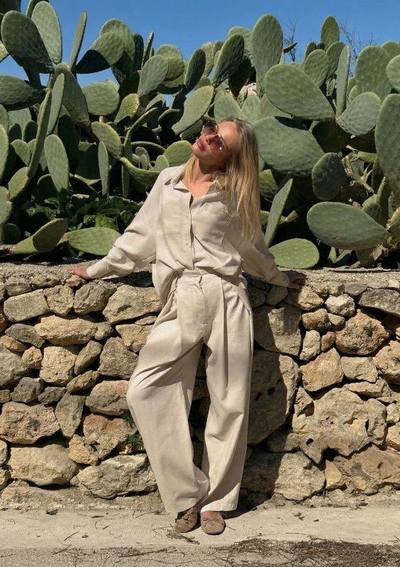 Solea - Beige linen trousers