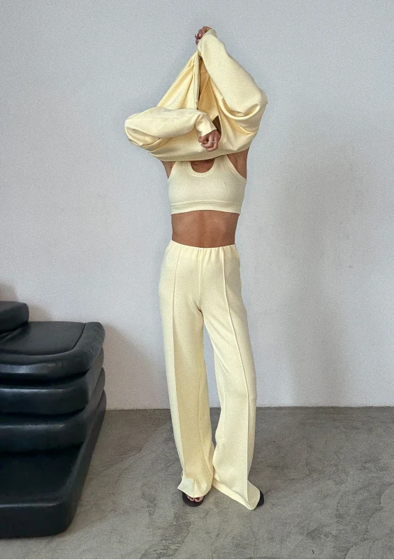 Taro - Yellow rayon sweatpants