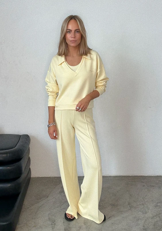 Taro - Yellow rayon sweatpants