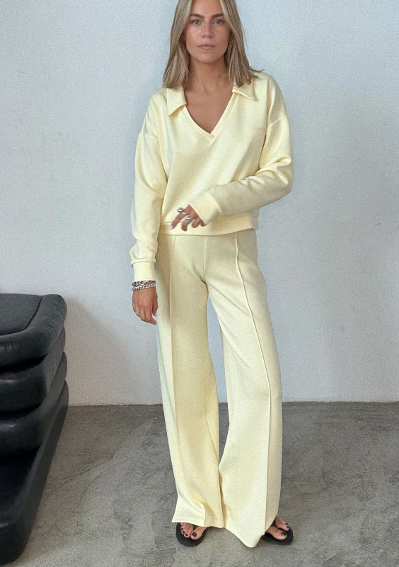 Taro - Yellow rayon sweatpants