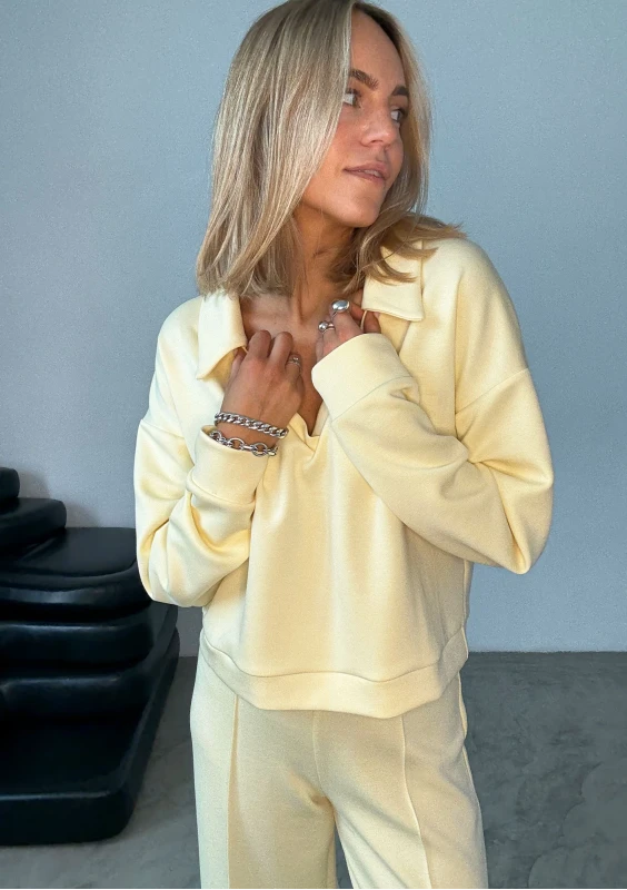 Taro - Yellow rayon sweatshirt