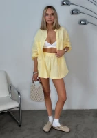 Palma - Oversize yellow muslin shirt