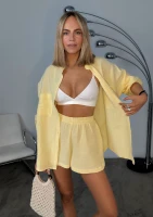 Palma - Yellow cotton shorts