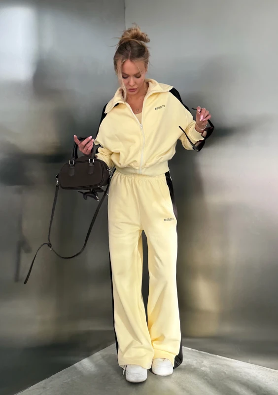 Cano Stripe - Rozpinana bluza ze stójką i lampasami Pale Banana