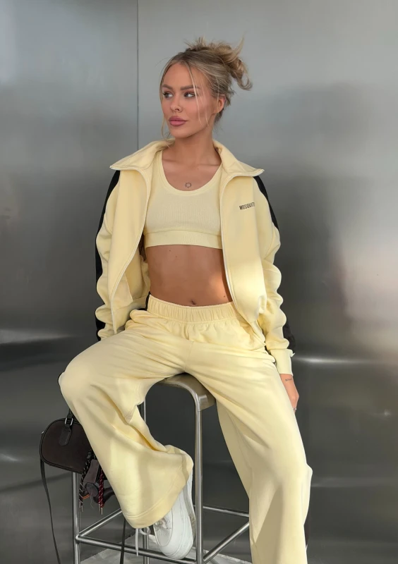 Cano Stripe - Rozpinana bluza ze stójką i lampasami Pale Banana