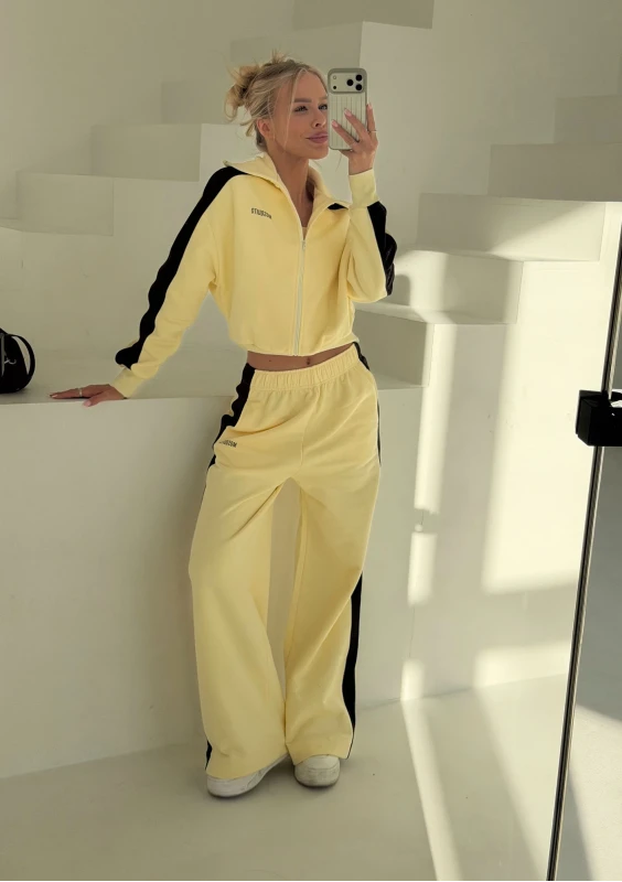 Cano Stripe - Pale banana yellow jumper with stripes