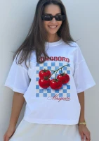 Axis - White oversized boxy T-shirt "Pomodoro"